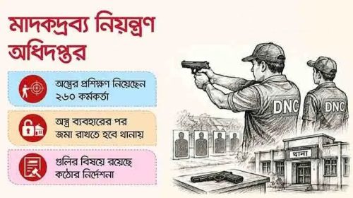 মাদক নিয়ন্ত্রণ অধিদপ্তরের সদস্যদের সশস্ত্র করার সিদ্ধান্ত সরকারের